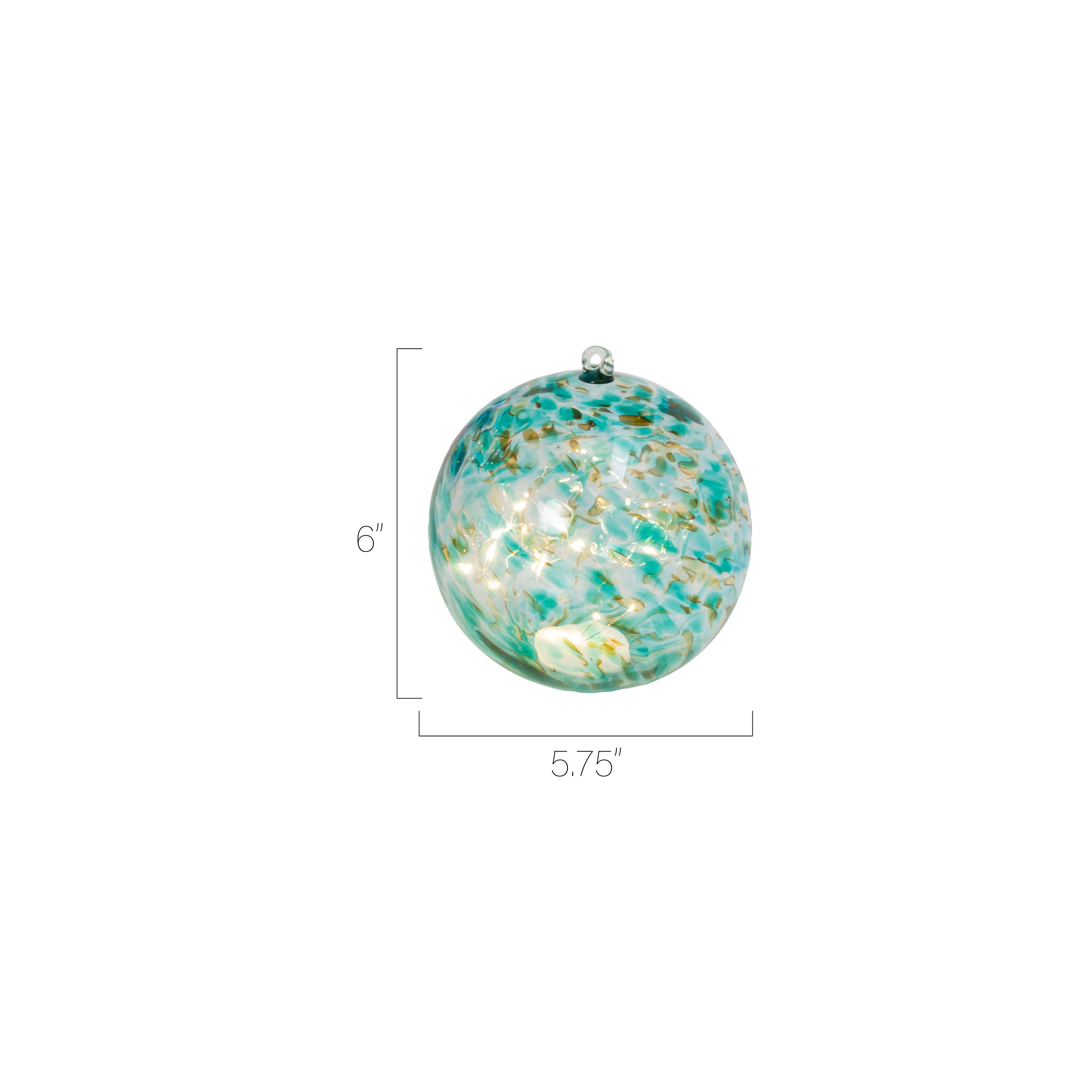 5.75 Inch Green Elegant Illuminating Hand Blown Glass Sphere